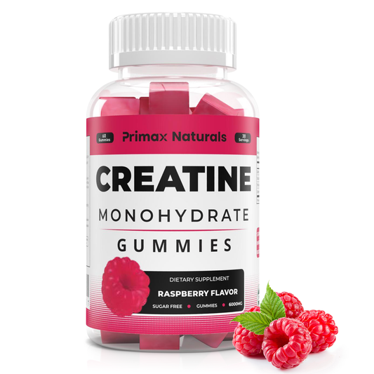 Creatine Monohydrate Gummies 6000mg for Men & Women - 60 Vegan Chewable Creatine Chews, 30-Day Supply for Enhanced Muscle Strength & Energy Boost, Pre-Workout & Recovery Supplement